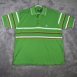 Vintage G-Unit Green Striped Polo Shirt XXL Y2K Embroidered Logo